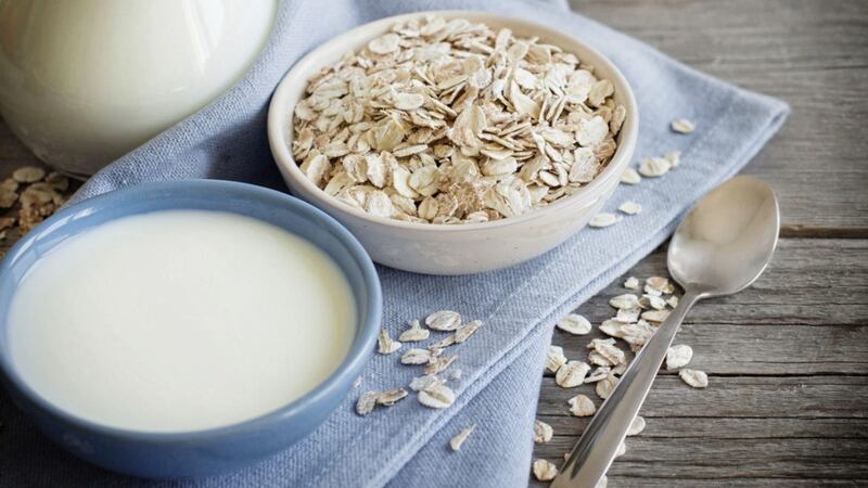 Oat milk is made from blending oats and water 
