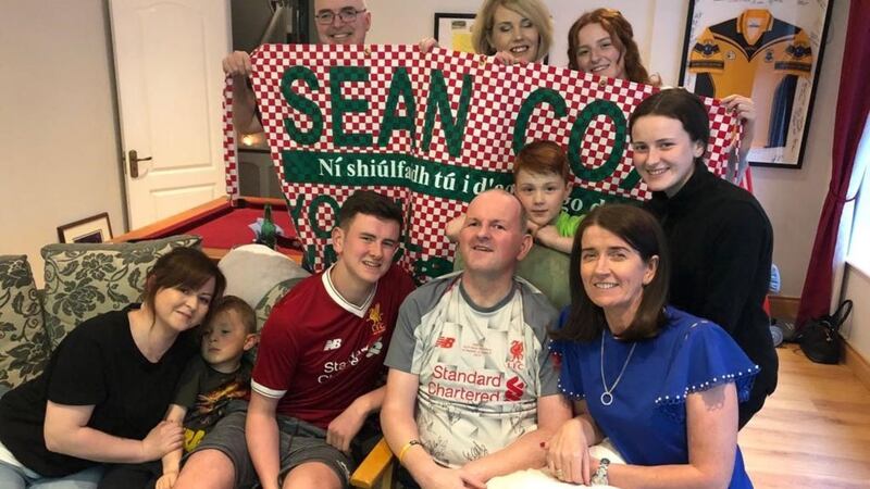 Irishman Sean Cox was discharged from hospital for the evening to watch the game with friends and family.