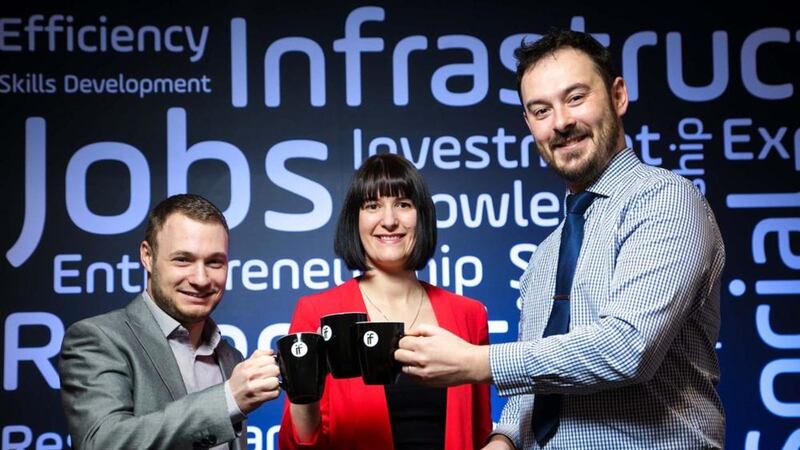 Launching Thursday&#39;s open innovation day at the Innovation Factory are (from left) centre manager Rob Greenberg, director Majella Barkley and the Innovation Factory&rsquo;s newest tenant Andrew Hanley, owner of Frog Digital Media 