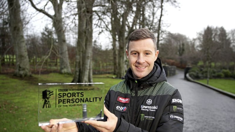 Jonathan Rea with the 2020 BBC Northern Ireland Sports Personality of The Year award 