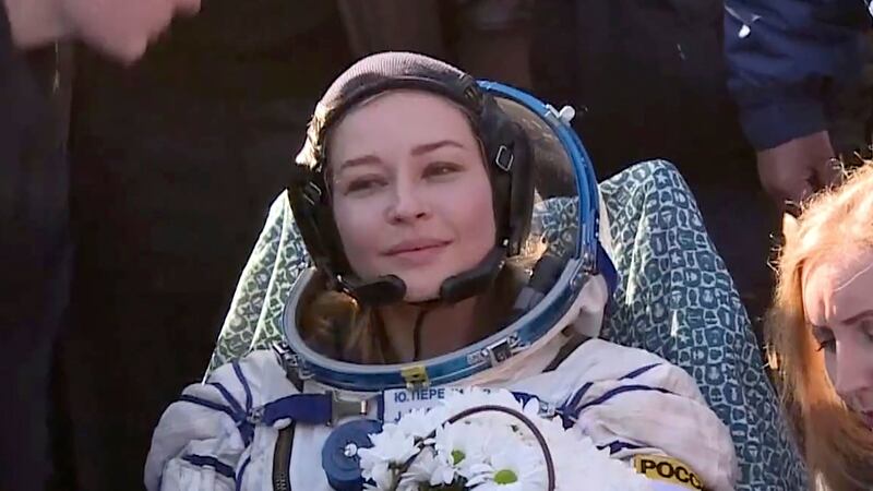 An actress and a director spent 12 days on the International Space Station filming scenes for a movie.