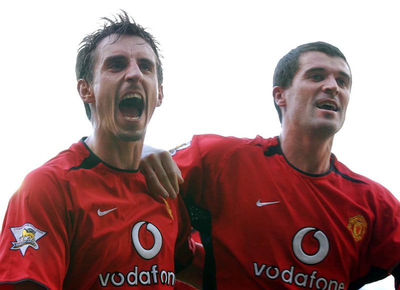 Roy Keane (right) and Gary Neville (left) are both former United captains