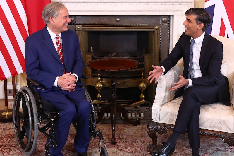 Prime Minister Rishi Sunak said it was fantastic to welcome Texas Governor Greg Abbott to Downing Street