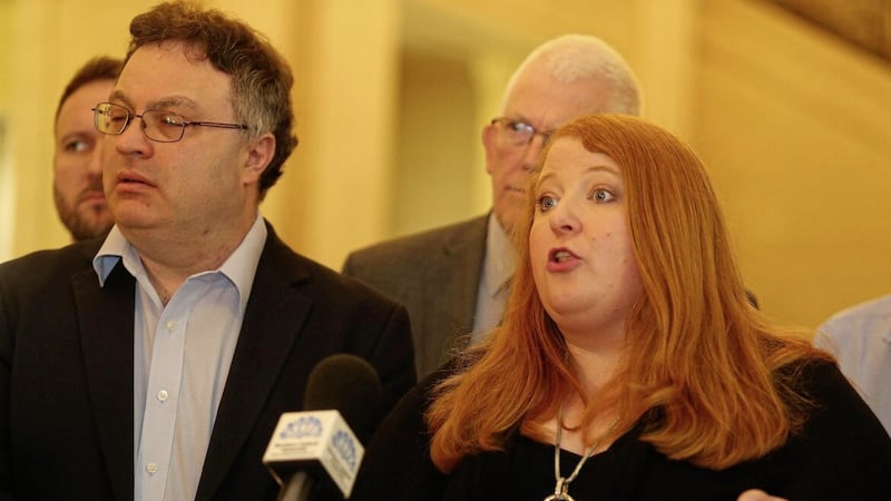 Alliance leader Naomi Long with deputy leader Stephen Farry. Picture by Mal McCann 