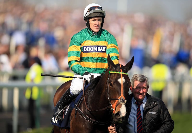 Jockey AP McCoy after winning the Doom Bar Aintree Hurdle during the Grand Opening Day of the Crabbies Grand National Festival at Aintree Racecourse, Liverpool in 2015. Picture by Mike Egerton, Press Association&nbsp;