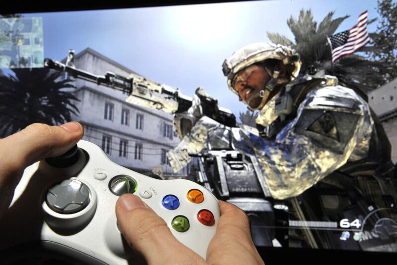 A gamer playing Call Of Duty