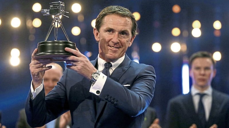 Tony McCoy with his Lifetime Achievement Award during Sports Personality of the Year 2015 at the SSE Arena, Belfast Picture by Niall Carson/PA