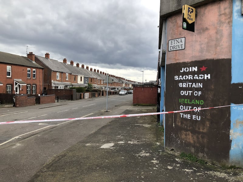 &nbsp;The scene at Etna Drive in the Ardoyne area of Belfast, where a man has died following a shooting. A burnt-out car was reportedly found nearby.