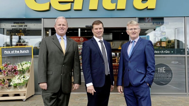 Pictured at the new Centra store in Limavady are store owners, Steven Wilson (left) and Michael Wilson (right) and Nigel Maxwell, Centra sales director 