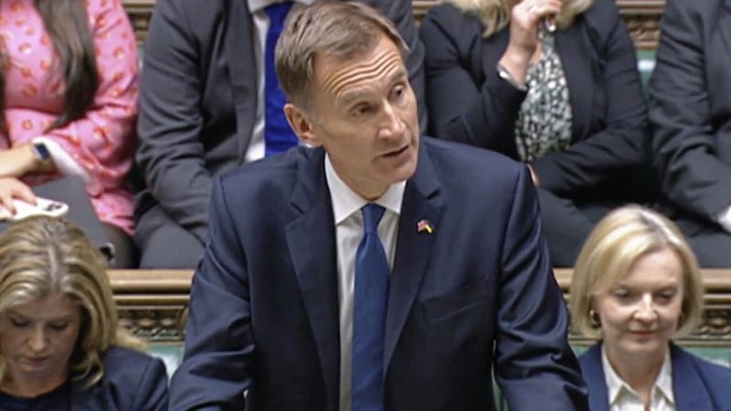 UK Chancellor Jeremy Hunt, speaking in the House of Commons, on Monday. 