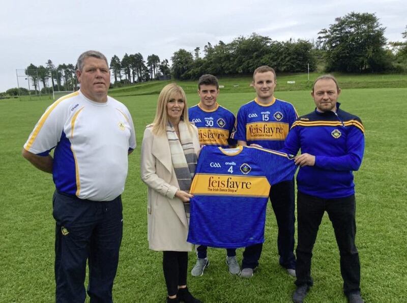 Portaferry senior hurlers have secured a new three-year shirt sponsorship deal with Feis Fayre. The owner, Kerry Peacock, has grown up in the Irish dancing business and owns shops in Belfast and Derry 