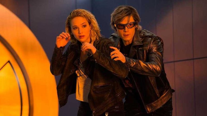 Mystique (Jennifer Lawrence) and Quicksilver (Evan Peters) in X-Men: Apocalypse 