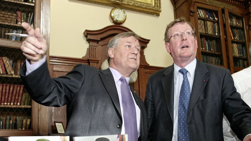 Brian Kennaway, the author of The Orange Order at his book launch with special guest The Rt. Hon David Trimble in 2014. Picture by Bernie Brown 