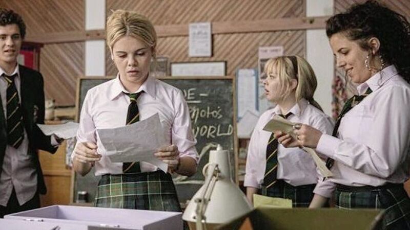 The girls and James raid a school writing competition as they try to get their school magazine out in Thursday&#39;s season finale. Picture from Channel 4 