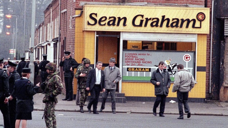 Five people were murdered in a UDA gun attack on Sean Graham bookmakers, on the lower Ormeau Road, in 1992. Picture by Pacemaker