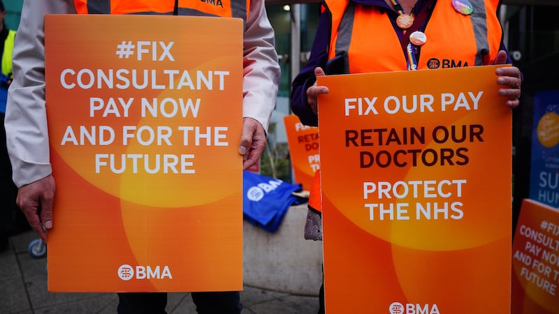 Junior doctors and consultants are jointly striking today (Ben Birchall/PA)