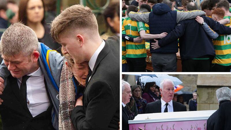 &nbsp;The funerals of Morgan Barnard (left), Connor Currie (top right) and Lauren Bullock (bottom right) have taken place in Co Tyrone. The three teenagers died following a crush outside Greenvale Hotel in Cookstown on St Patrick's night. Pictures by Mark Marlow and PA