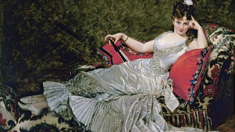 A touch of class and a lesson in languishing. Alice de Lancey, one of the notable courtesans of Paris, painted by Carolus-Duran in 1877 