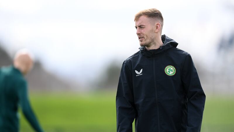 Mark Sykes during a Republic of Ireland training session at the FAI National Training Centre in Abbotstown on Monday       Picture: Stephen McCarthy/Sportsfile