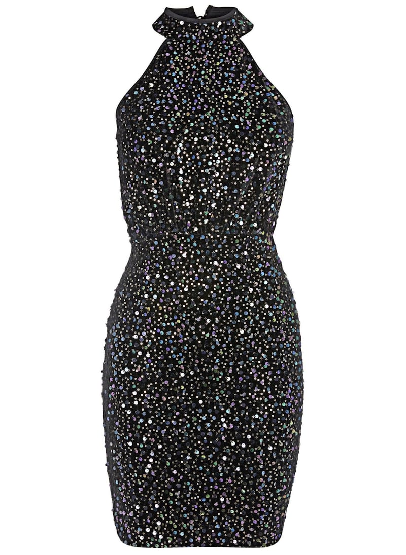 Lipsy Sequin Halterneck Dress, &pound;55, available from Next