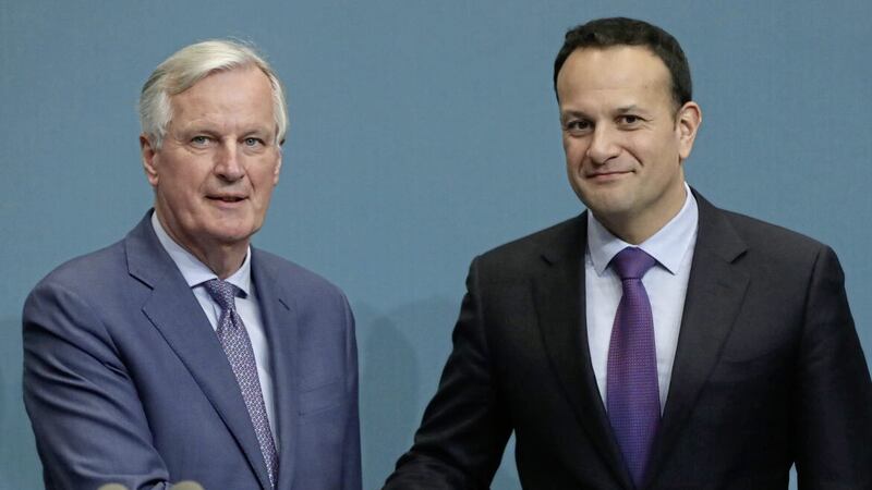 EU chief negotiator Michel Barnier (left) with Taoiseach Leo Varadkar in 2019. Picture by Niall Carson/PA Wire 