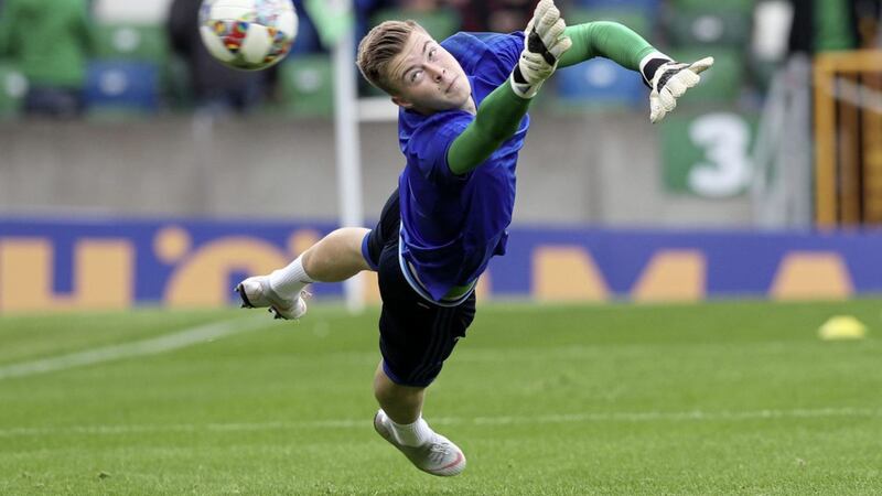 Bailey Peacock-Farrell pictured at a Northern Ireland training session. 