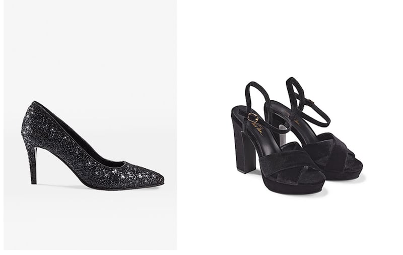 &nbsp;Black sparkle heel &pound;19.99 and Strappy shoe &pound;16.99