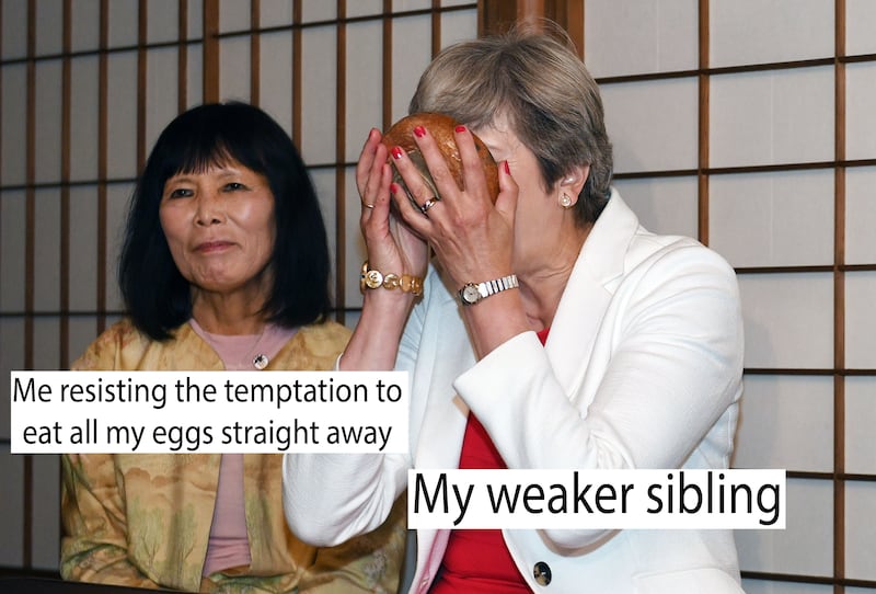Theresa May taking part in a tea ceremony in Kyoto, Japan