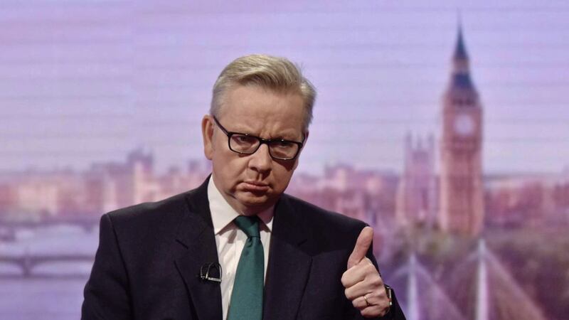 For use in UK, Ireland or Benelux countries only. BBC handout photo of Environment Secretary Michael Gove appearing on the BBC1 current affairs programme, The Andrew Marr Show. PRESS ASSOCIATION Photo. Issue date: Sunday May 13, 2018. See PA story POLITICS Brexit. Photo credit should read: Jeff Overs/BBC/PA Wire NOTE TO EDITORS: Not for use more than 21 days after issue. You may use this picture without charge only for the purpose of publicising or reporting on current BBC programming, personnel or other BBC output or activity within 21 days of issue. Any use after that time MUST be cleared through BBC Picture Publicity. Please credit the image to the BBC and any named photographer or independent programme maker, as described in the caption. 
