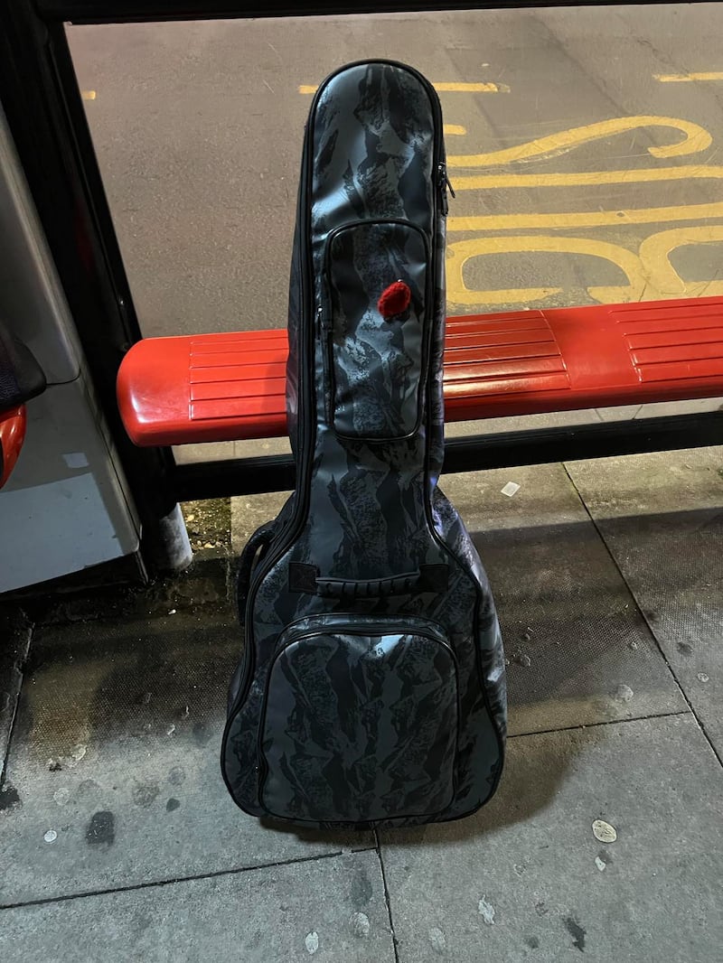 Claire Wheeler spotted the guitar at the bus stop and took photos of the instrument to post them to a local Facebook group