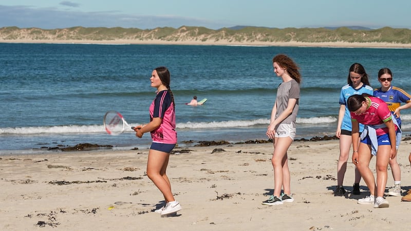 Gaeltacht pupils on Magheraroarty Beach in Donegal