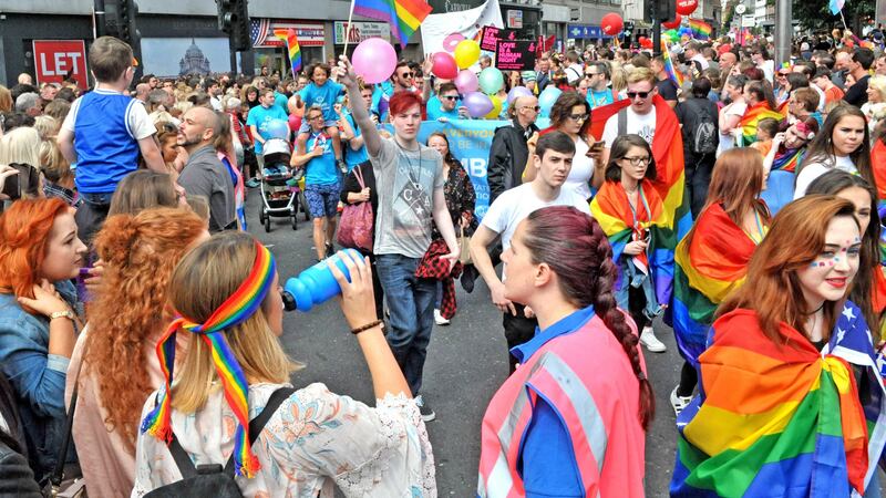 The streets around Belfast city centre were awash with colour during the Pride parade&nbsp;