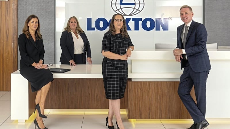 The Lockton team of Julie McCallion, Leah Smyth, Ruth Hawkins with Nigel Birney who has been appointed the new Lockton head of trade credit insurance in Northern Ireland   