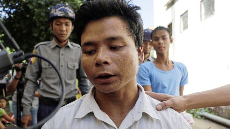 Self-styled exorcist Tun Naing arrives at a district court in Thanlyin township, south of Yangon, Burma Thein Zaw/AP 