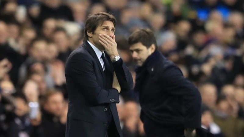 Chelsea manager Antonio Conte and Tottenham manager Mauricio Pochettino