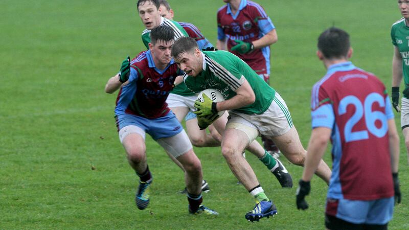 Rockcorry's Fergal McGeough was sent-off during Sunday's All-Ireland JFC semi-final against Ardnaree Sarsfield's &nbsp;