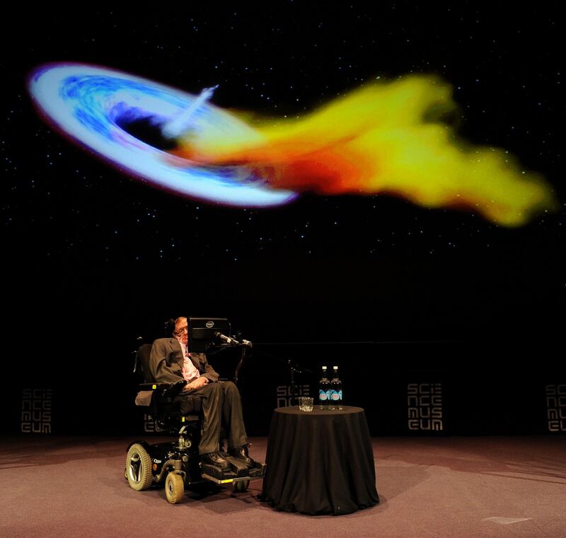 Professor Stephen Hawking during a talk at the Science Museum, London, ahead of the opening of the the museum's new 