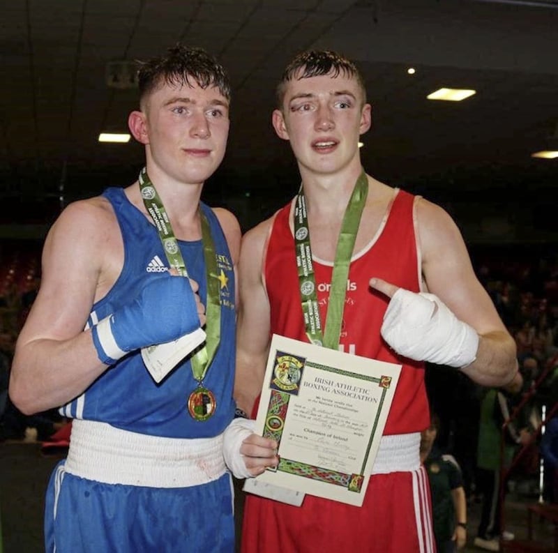 Irish U22 champion Colm Murphy (right) is part of a four-strong County Antrim team competing at the Montana Belts tournament in France 
