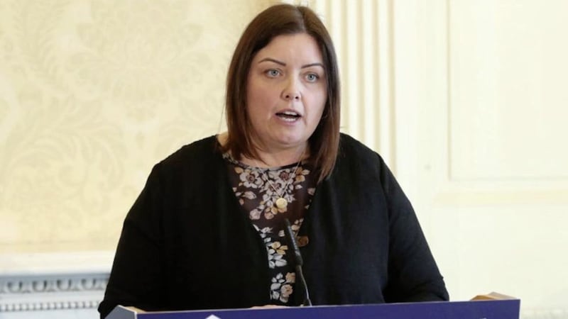 Communities Minister Deirdre Hargey pictured in March before she was forced to take time off following a health scare. 