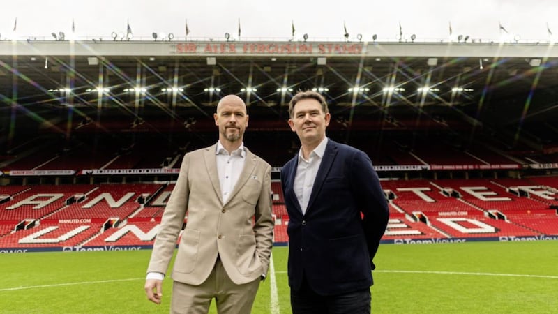 New Manchester United manager, Erik ten Hag with Football Director John Murtough (right) - they will be joined at Old Trafford by Randalstown man Andy O'Boyle as Deputy Football Director.