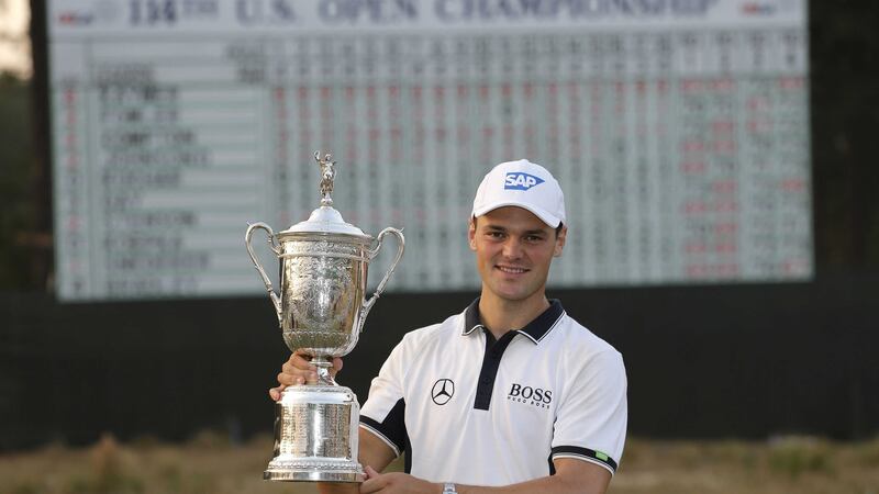 Martin Kaymer, of Germany, poses after wining the U.S. Open golf tournament in Pinehurst in June 2014
