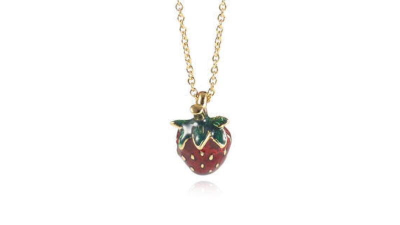 Bill Skinner Summer Strawberry Mini Pendant &amp; 40cm Chain, available from QVC 