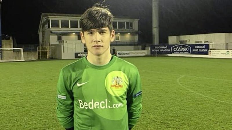 It is thought 14-year-old Conner Byrne could be the youngest player ever to line out for an Irish League side. Picture from Glenavon Academy 