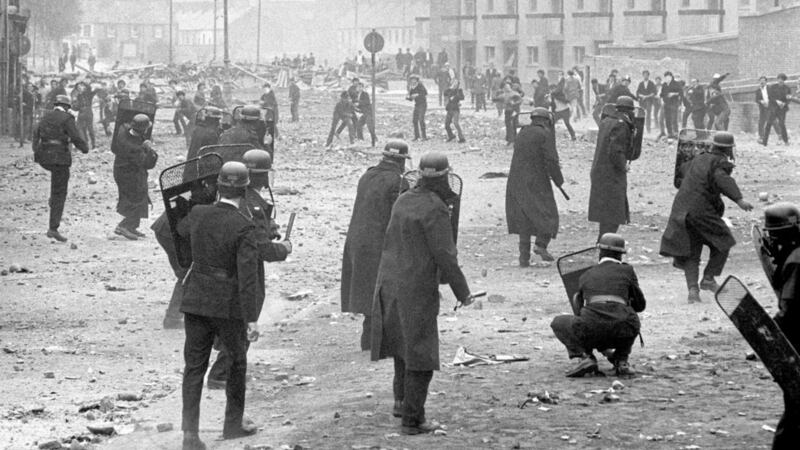 Police and rioters in the Bogside, Derry, at the start of the Troubles in 1969. Picture by PA 