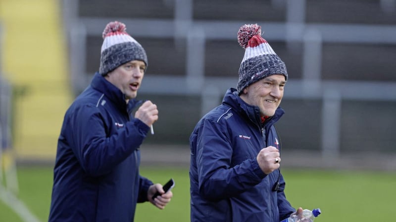 Mickey Harte and Gavin Devlin are getting a tune out of the Louth footballers 