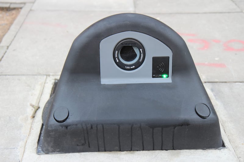 The armadillo charging units are made from recycled lorry tyres (Connected Kerb/PA)