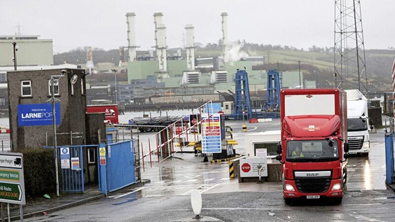 Vehicles at the port of Larne. Picture by Peter Morrison 