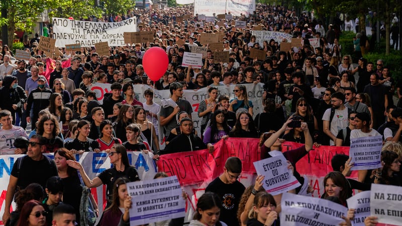 Students and teachers march through Greek capital in protest over cost of living