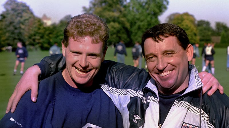 Graham Taylor with Paul Gascoigne during his reign as England manager &nbsp;