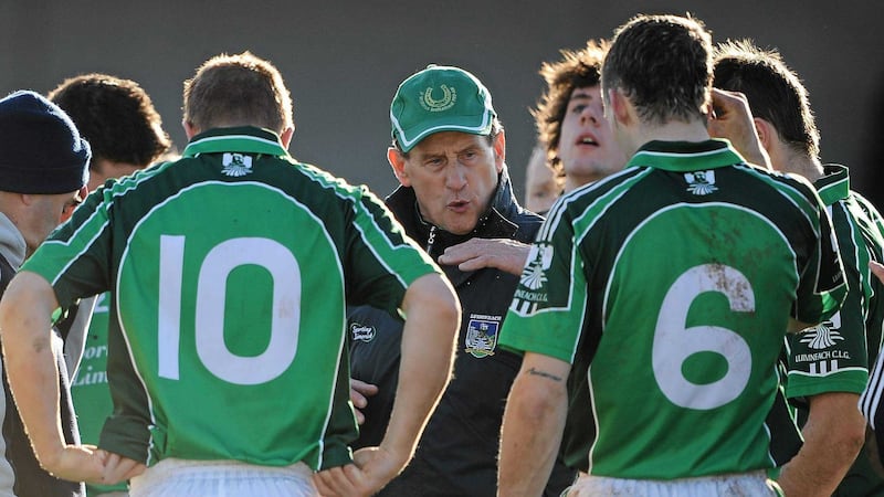 Justin McCarthy delivers a team talk during his stint as Limerick manager &nbsp;